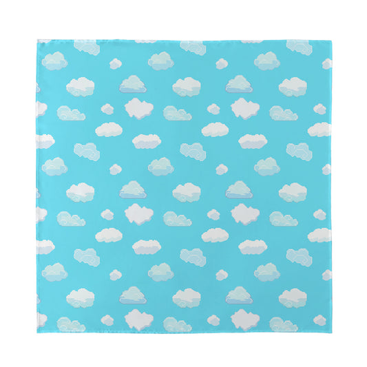 Pixel Cloud Pattern Print Silk Bandana