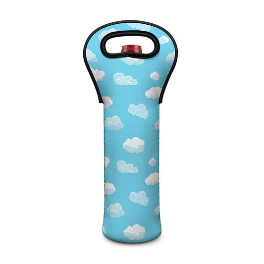Pixel Cloud Pattern Print Single Neoprene Wine Tote