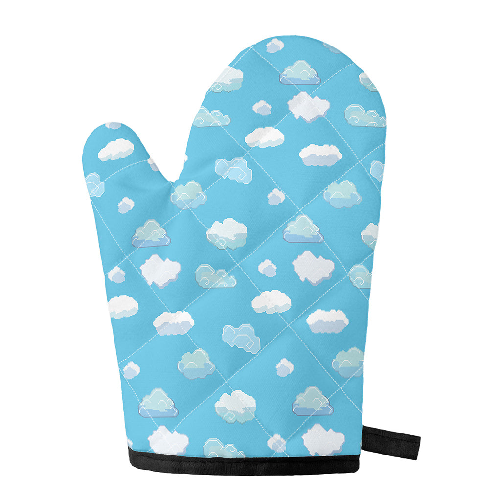 Pixel Cloud Pattern Print Single Oven Mitt