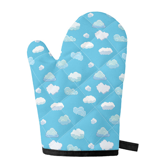 Pixel Cloud Pattern Print Single Oven Mitt