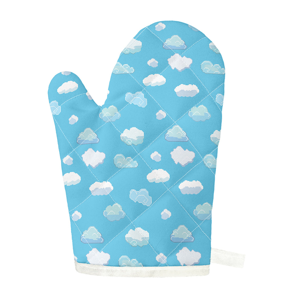 Pixel Cloud Pattern Print Single Oven Mitt