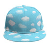 Pixel Cloud Pattern Print Snapback Cap