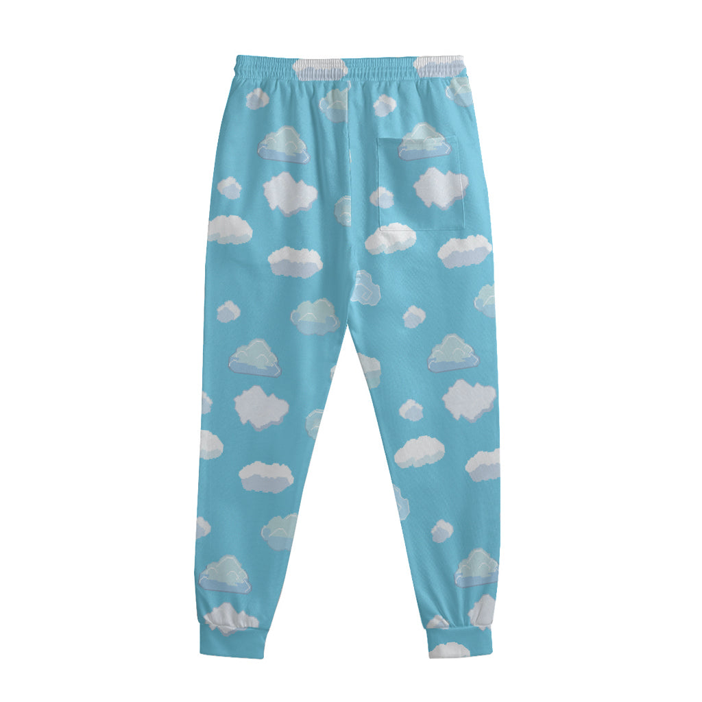 Pixel Cloud Pattern Print Sweatpants