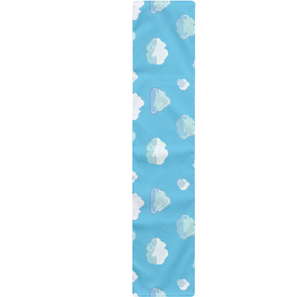 Pixel Cloud Pattern Print Table Runner