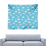 Pixel Cloud Pattern Print Tapestry