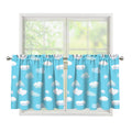 Pixel Cloud Pattern Print Tier Curtains