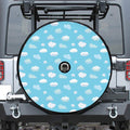 Pixel Cloud Pattern Print Tire Cover With Camera Hole