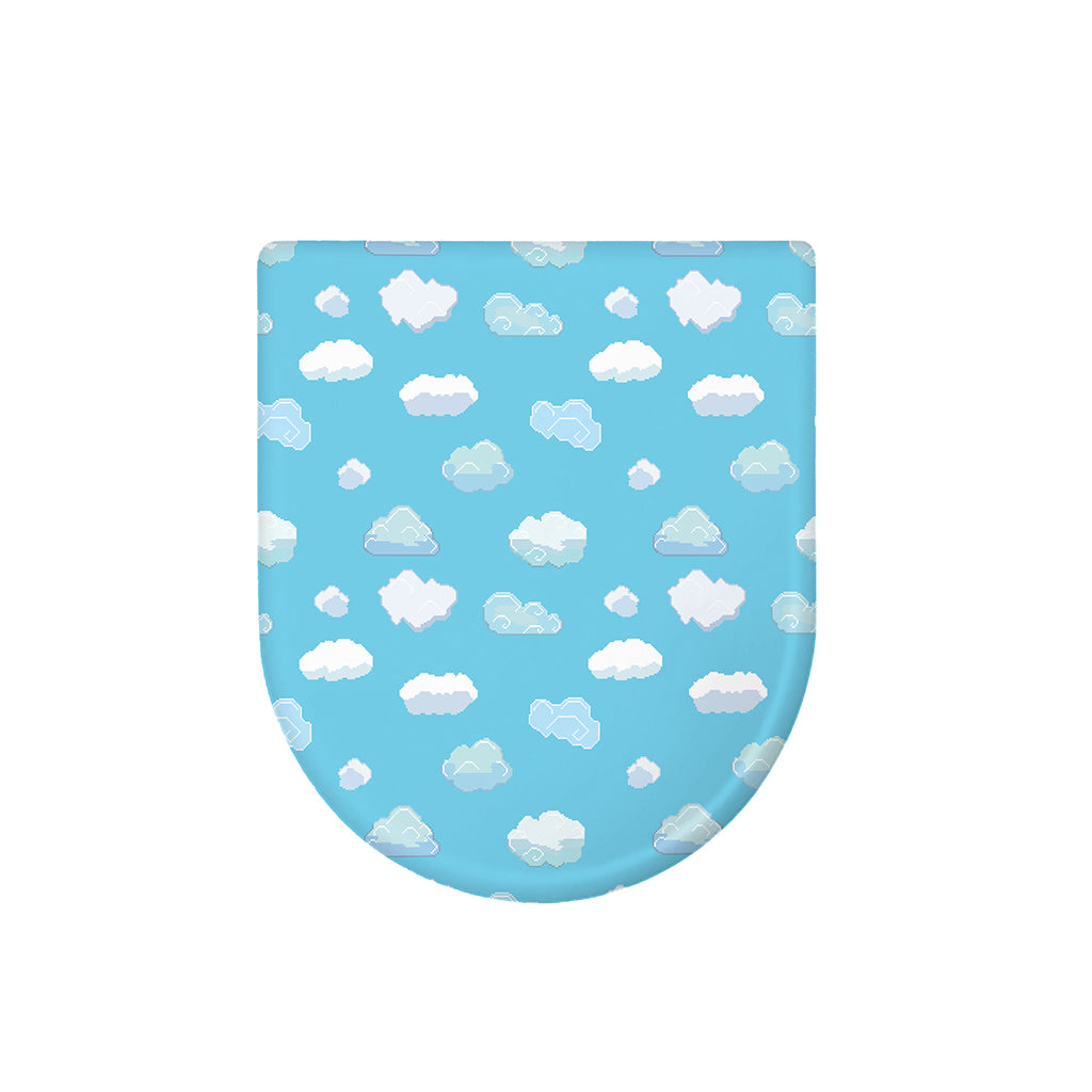 Pixel Cloud Pattern Print Toilet Lid Cover