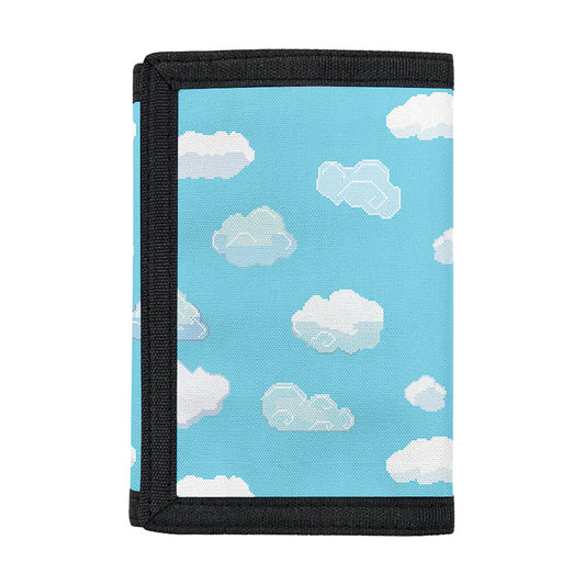 Pixel Cloud Pattern Print Trifold Wallet