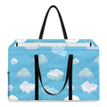 Pixel Cloud Pattern Print Utility Tote Bag