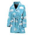 Pixel Cloud Pattern Print Women's Bathrobe