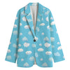 Pixel Cloud Pattern Print Women's Blazer