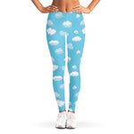 Pixel Cloud Pattern Print Women's Leggings