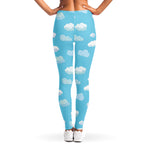 Pixel Cloud Pattern Print Women's Leggings