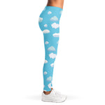 Pixel Cloud Pattern Print Women's Leggings