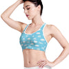 Pixel Cloud Pattern Print Women's Sports Bra