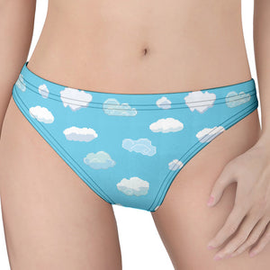 Pixel Cloud Pattern Print Women's Thong