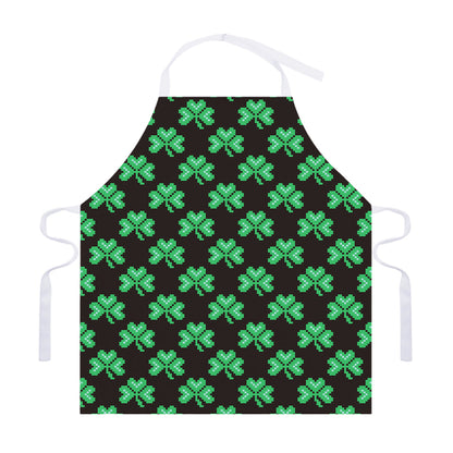 Pixel Clover St. Patrick's Day Print Adjustable Apron