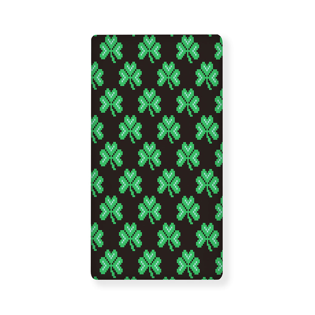 Pixel Clover St. Patrick's Day Print Baby Crib Sheet