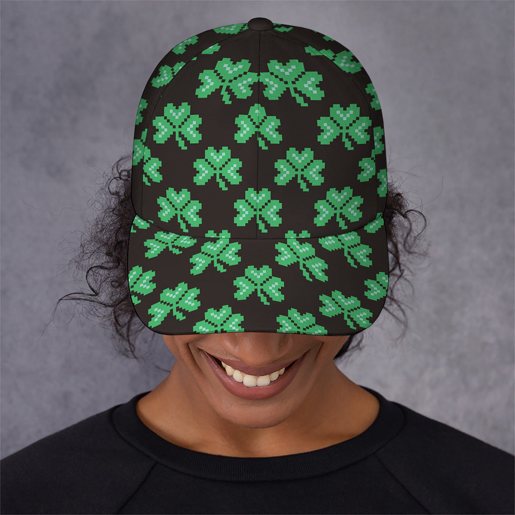 Pixel Clover St. Patrick's Day Print Baseball Cap