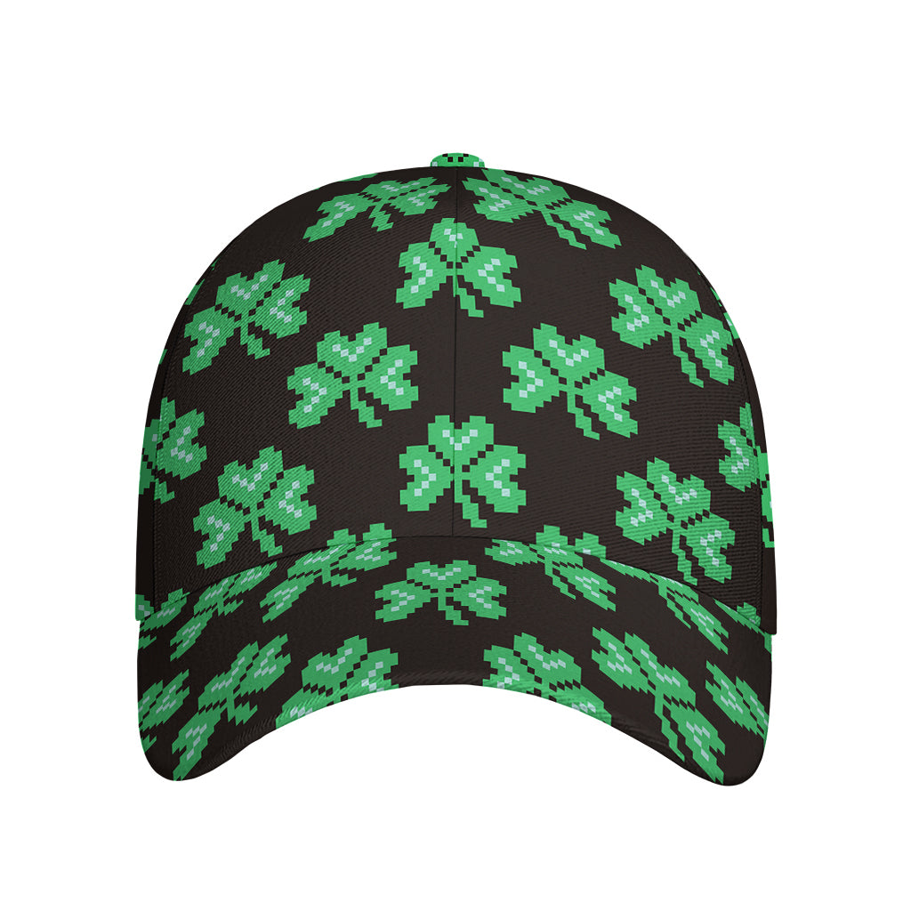 Pixel Clover St. Patrick's Day Print Baseball Cap