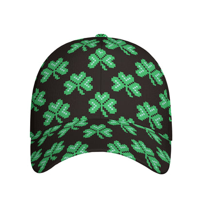 Pixel Clover St. Patrick's Day Print Baseball Cap