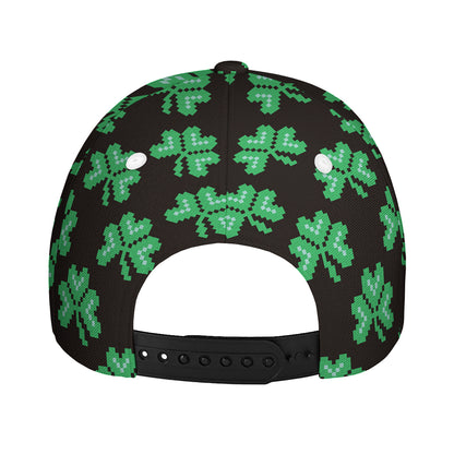 Pixel Clover St. Patrick's Day Print Baseball Cap
