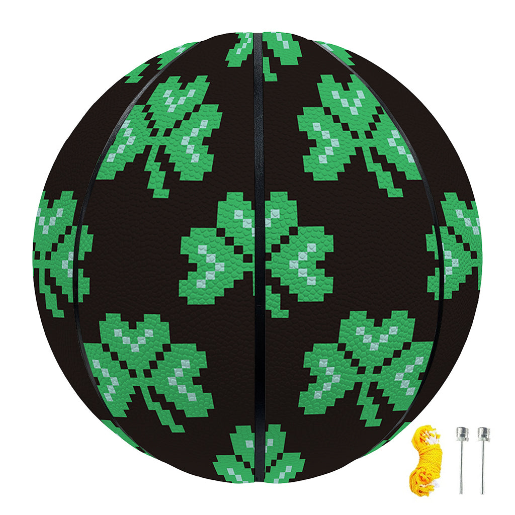 Pixel Clover St. Patrick's Day Print Basketball