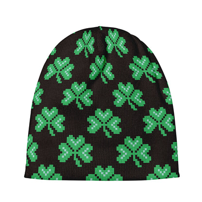 Pixel Clover St. Patrick's Day Print Beanie