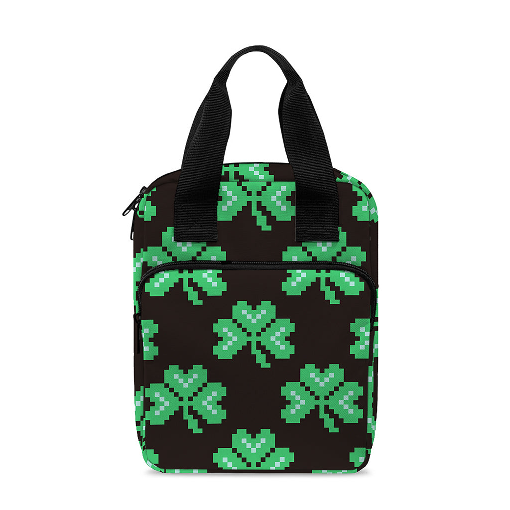Pixel Clover St. Patrick's Day Print Bible Tote Bag