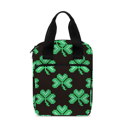 Pixel Clover St. Patrick's Day Print Bible Tote Bag