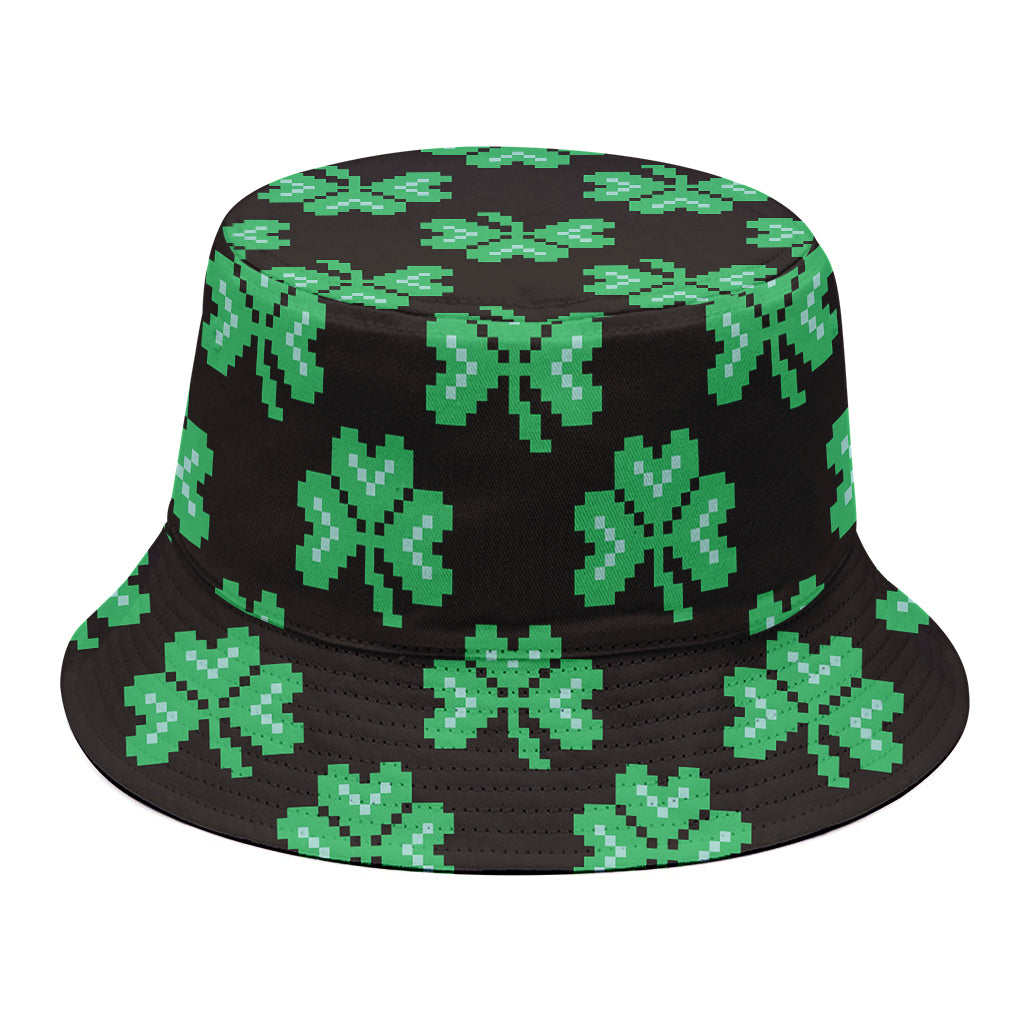 Pixel Clover St. Patrick's Day Print Bucket Hat