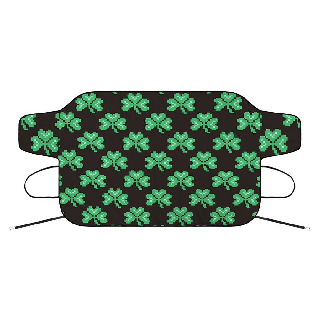 Pixel Clover St. Patrick's Day Print Car Windshield Snow Cover