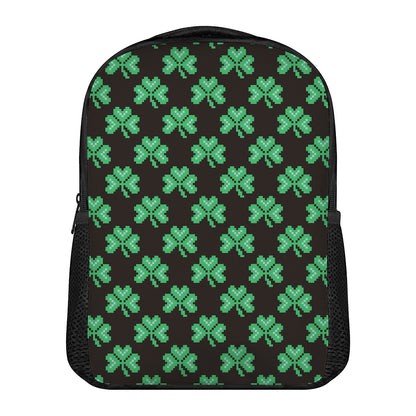Pixel Clover St. Patrick's Day Print Casual Backpack