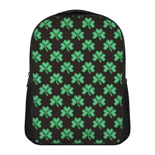 Pixel Clover St. Patrick's Day Print Casual Backpack