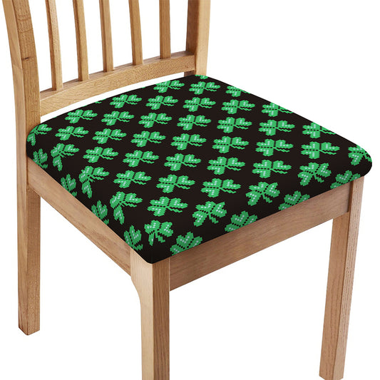 Pixel Clover St. Patrick's Day Print Chair Cushion Cover