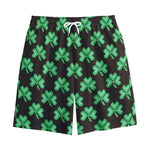 Pixel Clover St. Patrick's Day Print Cotton Shorts