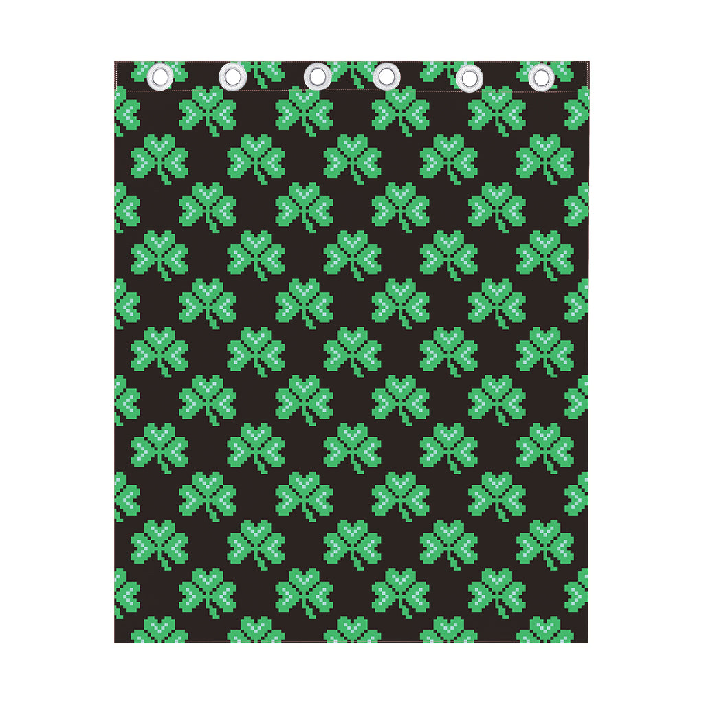 Pixel Clover St. Patrick's Day Print Curtain