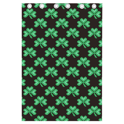 Pixel Clover St. Patrick's Day Print Curtain
