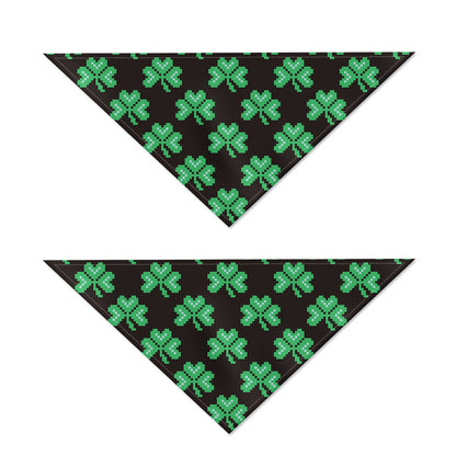 Pixel Clover St. Patrick's Day Print Dog Bandana