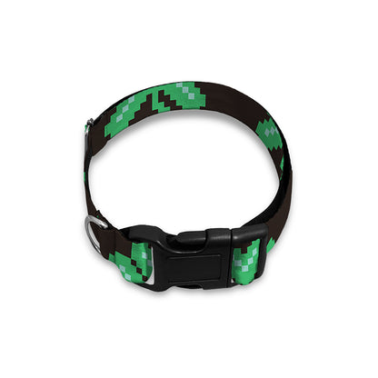 Pixel Clover St. Patrick's Day Print Dog Collar