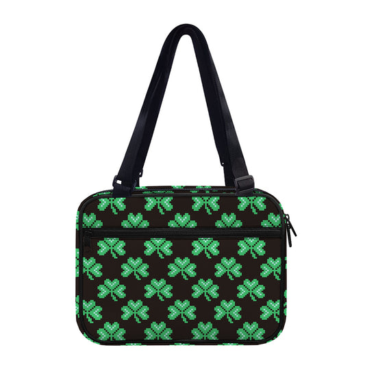 Pixel Clover St. Patrick's Day Print Double Strap Bible Bag
