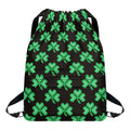 Pixel Clover St. Patrick's Day Print Drawstring Backpack