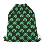 Pixel Clover St. Patrick's Day Print Drawstring Bag