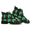 Pixel Clover St. Patrick's Day Print Flat Ankle Boots