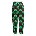Pixel Clover St. Patrick's Day Print Fleece Lined Knit Pants