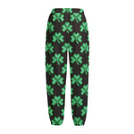 Pixel Clover St. Patrick's Day Print Fleece Lined Knit Pants