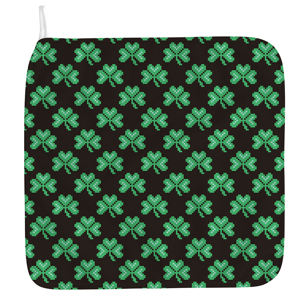 Pixel Clover St. Patrick's Day Print Hand Towel