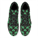 Pixel Clover St. Patrick's Day Print High Top Leather Sneakers