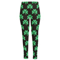 Pixel Clover St. Patrick's Day Print High-Waisted Pocket Leggings